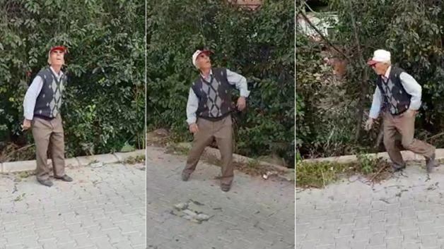 Drone gören yaşlı adamın komik tepkisi Drone gören yaşlı adamın komik tepkisi