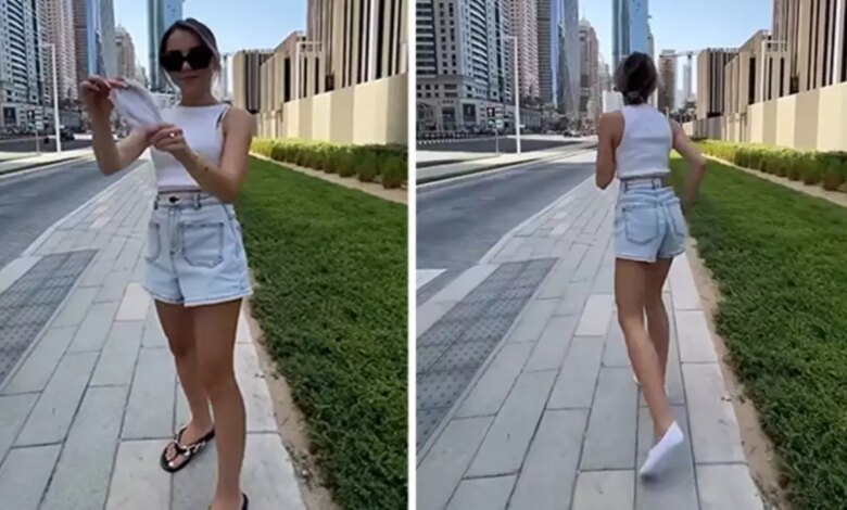 Dubai sokaklarında beyaz çorap testi yapıldı Dubai sokaklarında beyaz çorap testi yapıldı