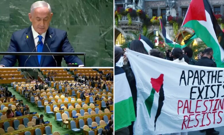 Batı medyası, BM’de İsrail Başbakanı’na karşı yapılan protestoya karartma uyguladı Batı medyası, BM’de İsrail Başbakanı’na karşı yapılan protestoya karartma uyguladı