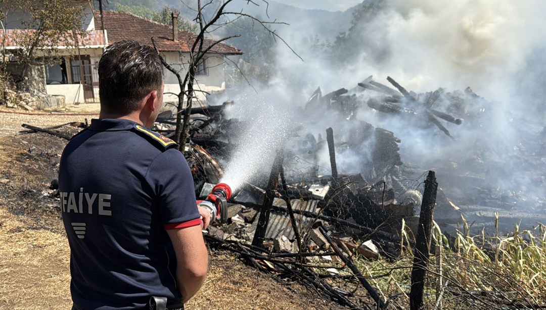 Evde çıkan yangın ormana sıçradı