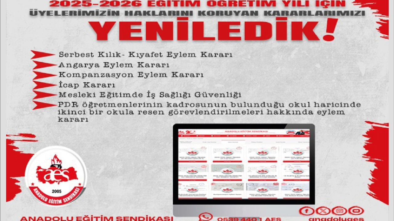 Anadolu Eğitim Sendikası Eylem kararları