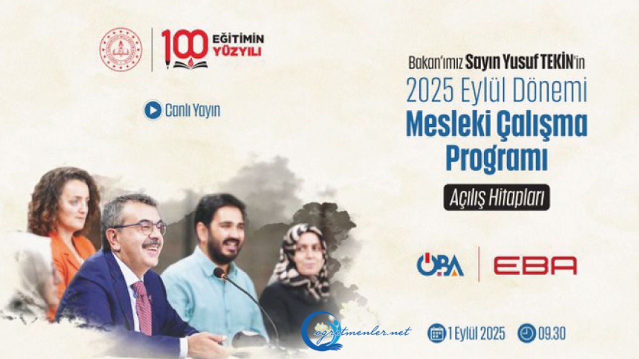 Öğretmenlerin Mesleki Çalışma Programı Yusuf Tekin'in konuşmasıyla başlayacak