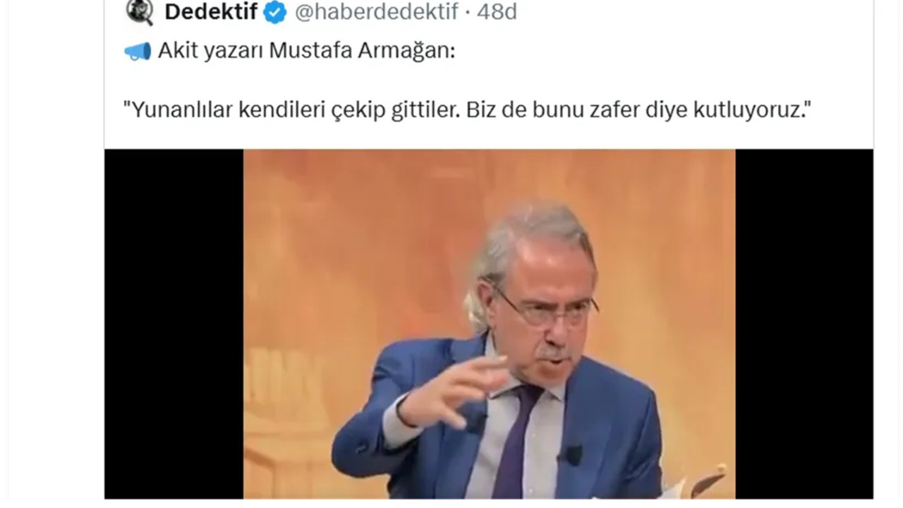 Yunan kendi çekip gitti zafer yok diyen sözde tarihçi Akit yazarı Mustafa Armağan’a tokat gibi tepki Yunan kendi çekip gitti zafer yok diyen sözde tarihçi Akit yazarı Mustafa Armağan’a tokat gibi tepki