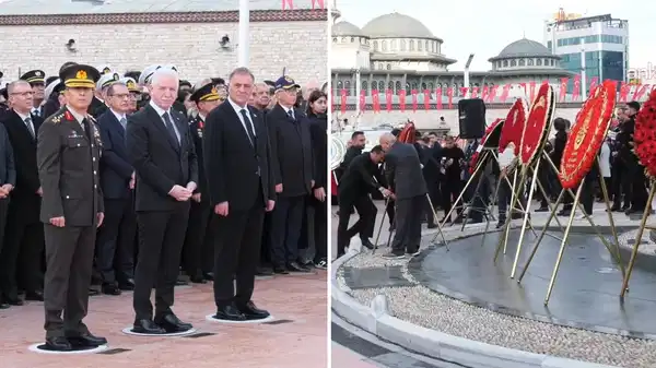 Taksim’de 10 Kasım Anmasında AKP Çelengi Bırakılmadı