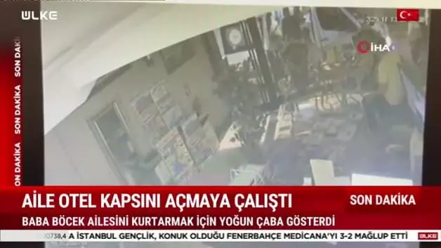 Böcek ailesinin otel kapısını açmaya çalıştığı anlar ortaya çıktı!