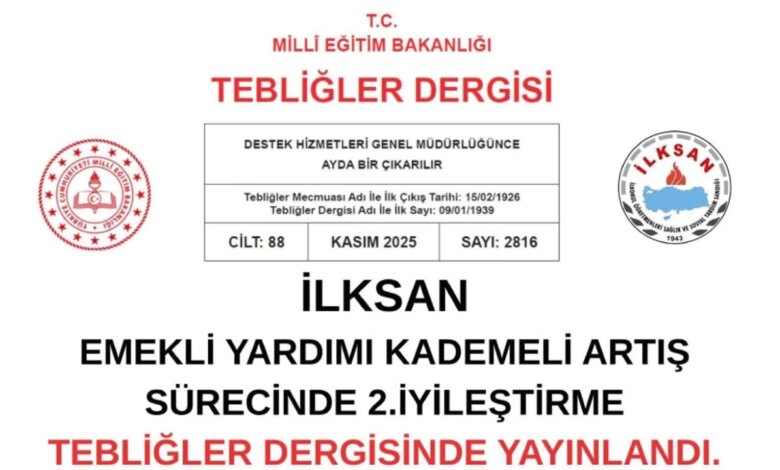 İLKSAN Emekli Yardımı Kademeli Artış Sürecinde İyileştirme