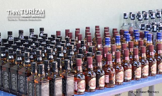 Marmaris’te otel depolarında kaçak içki ele geçirildi
